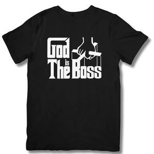 God is the Boss Christian Faith Short Sleeve T Shirt Comfortable Crew Neck Cotto